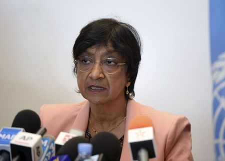 U.N. High Commissioner for Human Rights Navi Pillay speaks about the issue of human rights in Morocco, during a news conference in Rabat