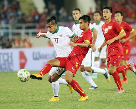 Tuyển Việt Nam đã đánh rơi chiến thắng trước Indonesia, ảnh: Minh Phương
