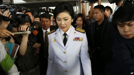 Thủ tướng Thái Lan Yingluck Shinawatra đã rời khỏi Bangkok hôm 24-2. Ảnh: AP