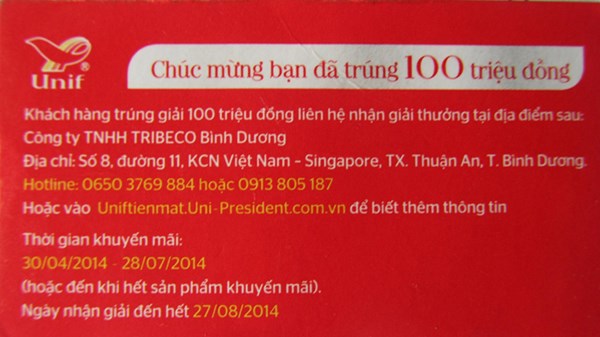 Phiếu trúng thưởng 100 triệu của ông Ẩn bị cho là không hợp lệ