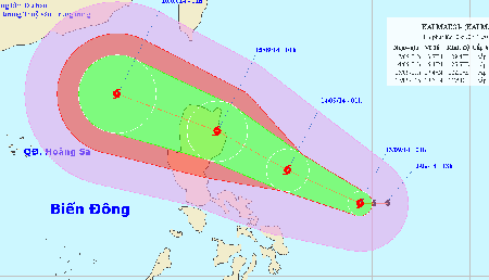 Bão Kalmaegi đang di chuyển nhanh và còn diễn biến phức tạp. (Ảnh: NCHMF)