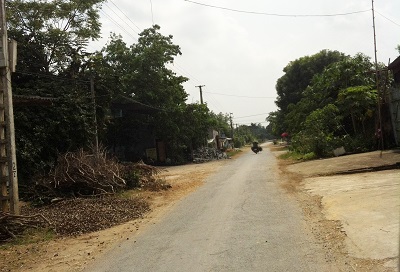 Con đường dẫn đến làng Bùi Thượng.