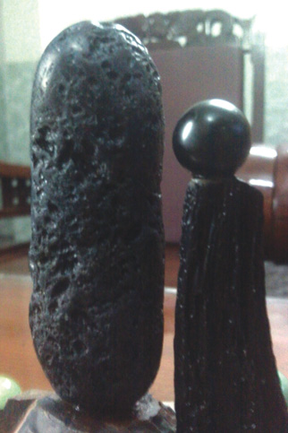 Thiên thạch giả được nhóm đối tượng làm giả từ nhựa.