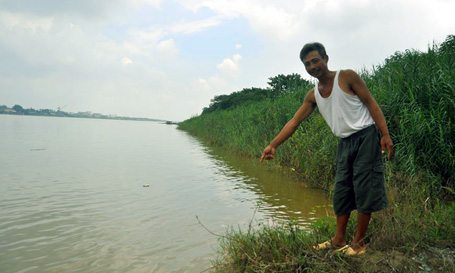 Nơi phát hiệ thi thể chị Huyền.