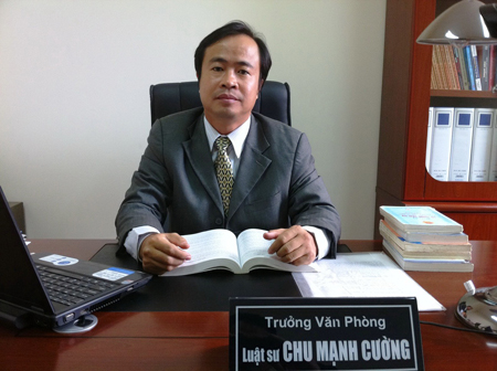 Luật sư Chu Mạnh Cường - Trường Văn phòng Luật sư Danh Chính (Đoàn luật sư TP. Hà Nội)