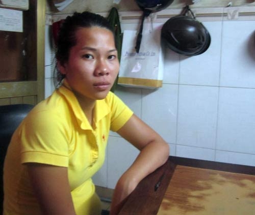Đối tượng Trâm tại cơ quan điều tra.