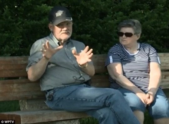Lucky escape: Al and Betty Perry thought they would be overcome by smoke after their truck was hit