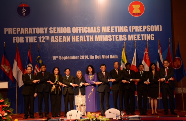 Các đại biểu tham dự cuộc họp quan chức cao cấp y tế ASEAN.