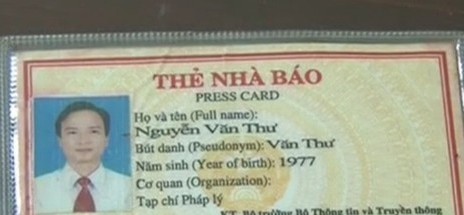 Đối tượng Nguyễn Văn Thư tại cơ quan điều tra. Ảnh: Ngô Tuấn