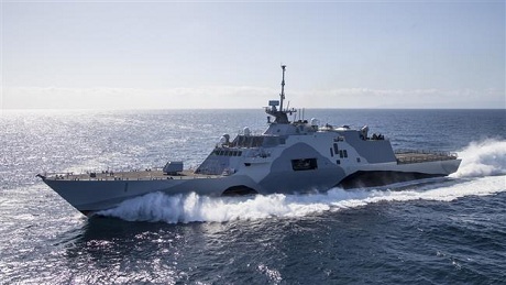 USS Freedom - Con tàu tác chiến cận bờ Mỹ đầu tiên cập cảng Singapore. (Ảnh: