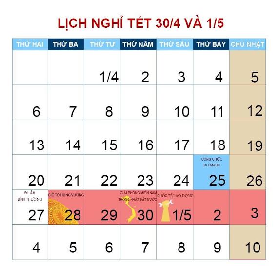 Chính thức thông báo lịch nghỉ lễ dài 6 ngày