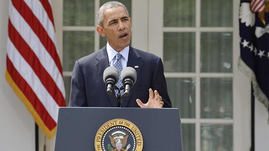 President Barack Obama speaks about the framework agreement on Irans nuclear program announced by negotiators in Switzerland during a statement in the Rose Garden of the White House in Washington April 2, 2015.