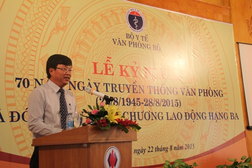 TS Nguyễn Xuân Trường- Chánh Văn phòng Bộ Y tế ôn lại kỷ niệm Ngày truyền thống văn phòng
Ảnh: moh.gov.vn TS Nguyễn Xuân Trường- Chánh Văn phòng Bộ Y tế ôn lại kỷ niệm Ngày truyền thống văn phòng
Ảnh: moh.gov.vn