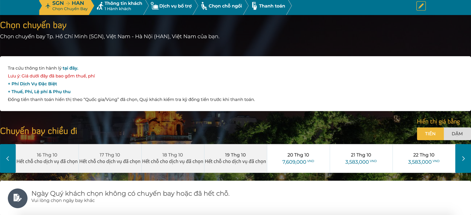 Cháy vé chuyến bay TP. HCM - Hà Nội đến 19/10, giá tăng tới 7,6 triệu đồng - Ảnh 1.