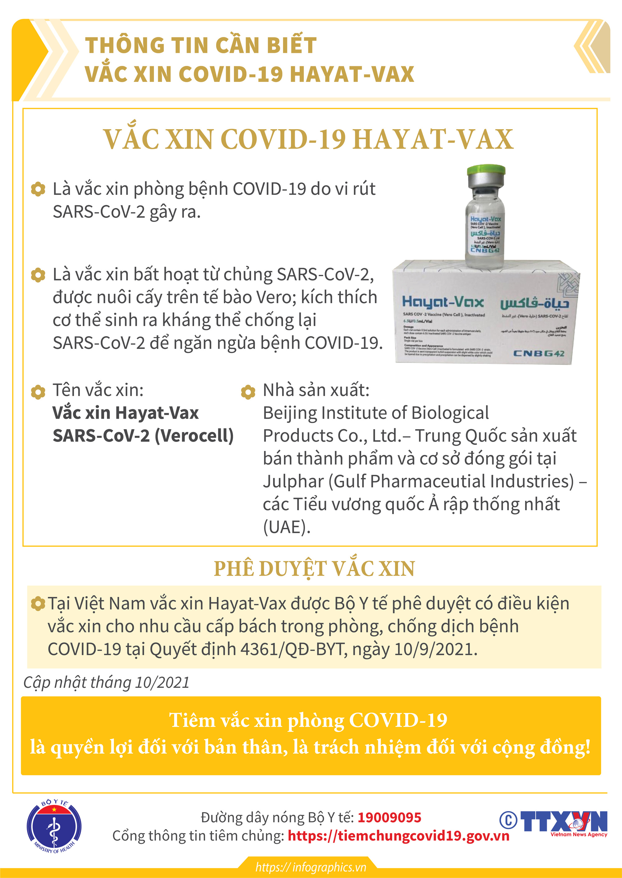 [Infographic] Thông tin cần biết về 03 loại vaccine phòng COVID-19: Vaccine Hayat-Vax, vaccine Verocell, vaccine Abdala  - Ảnh 1.