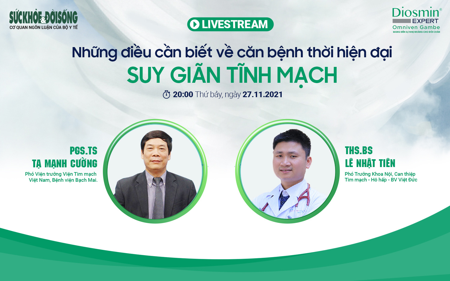 20h tối nay, Truyền hình trực tuyến: Những điều cần biết về căn bệnh thời hiện đại -  Suy giãn tĩnh mạch