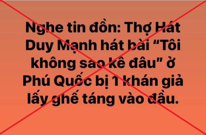 Ca Sĩ Duy Mạnh Bị đánh Vì Hát 'tôi Không Sao Kê đâu', Thực Hư Ra Sao?