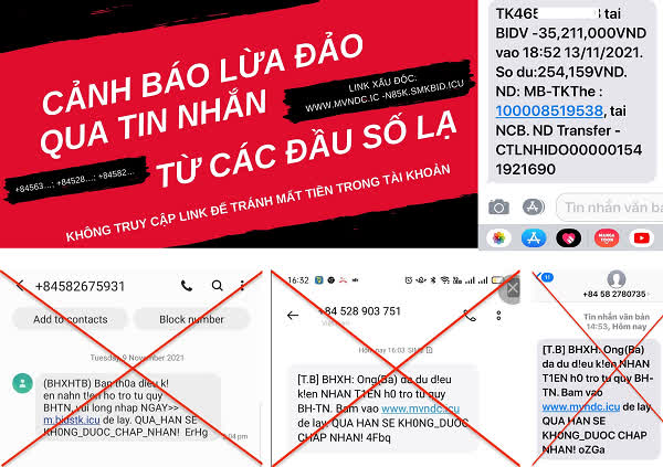 Một số tin nhắn giả danh BHXH để lừa đảo người lao động đủ điều kiện nhận tiền từ Quỹ Bảo hiểm thất nghiệp.