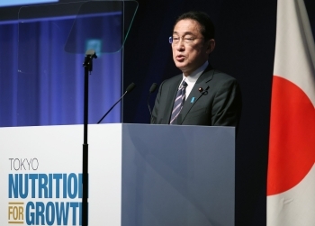 Thủ tướng Nhật Bản Fumio Kishida phát biểu khai mạc tại Hội nghị Thượng đỉnh Dinh dưỡng cho Phát triển (N4G) Tokyo 2021