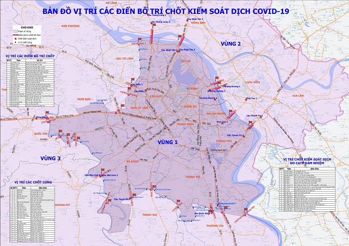 Phòng, chống dịch là một ưu tiên hàng đầu của Hà Nội. Chính phủ thành phố đã công bố bản đồ hệ thống đường phố theo quận, giúp người dân dễ dàng đi lại cũng như theo dõi các khu vực bị giới hạn giao thông trong thời gian này.