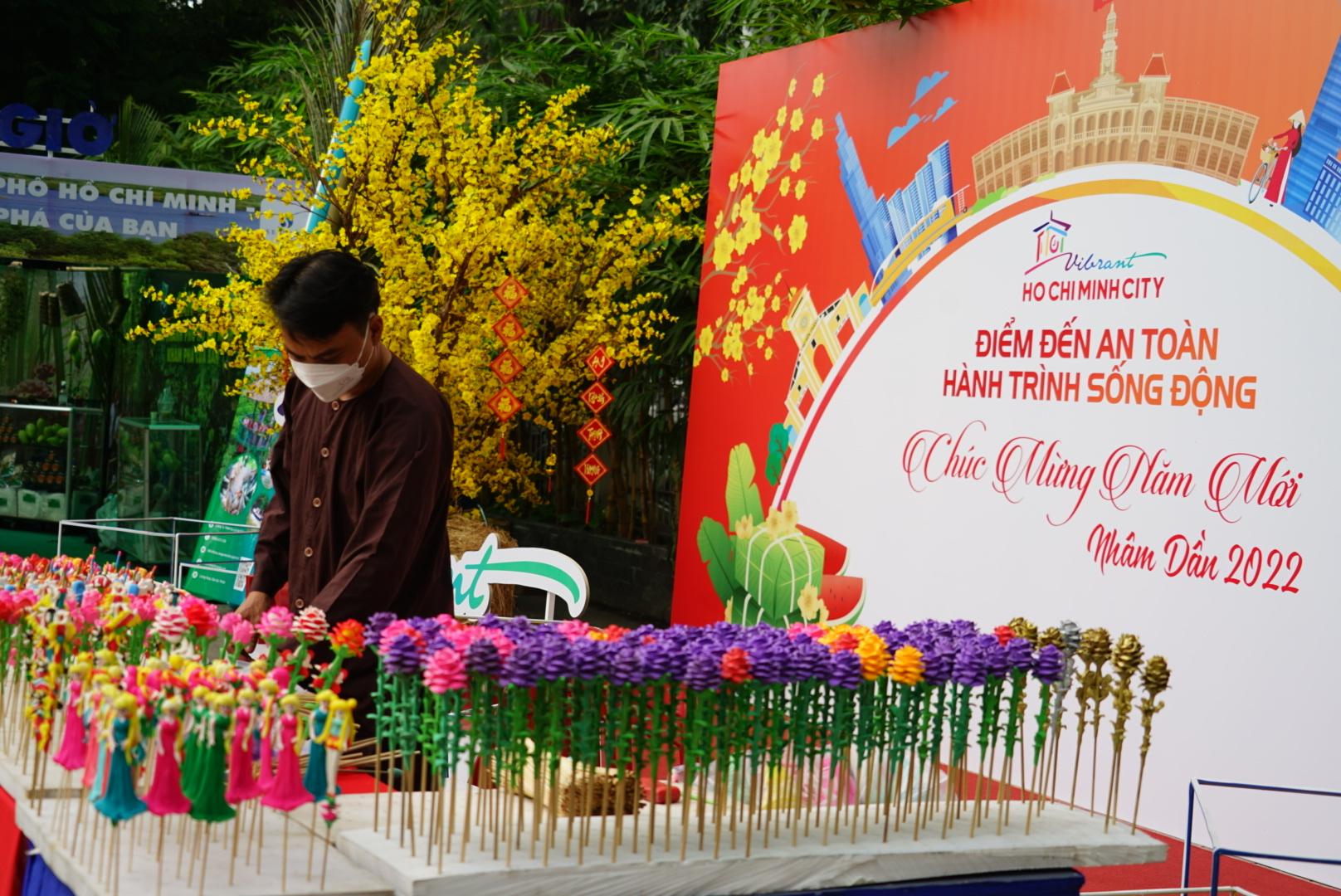 Người dân Sài Gòn nô nức &quot;check-in&quot;, chụp ảnh áo dài ở vườn mai vàng, Phố ông đồ - Ảnh 12.