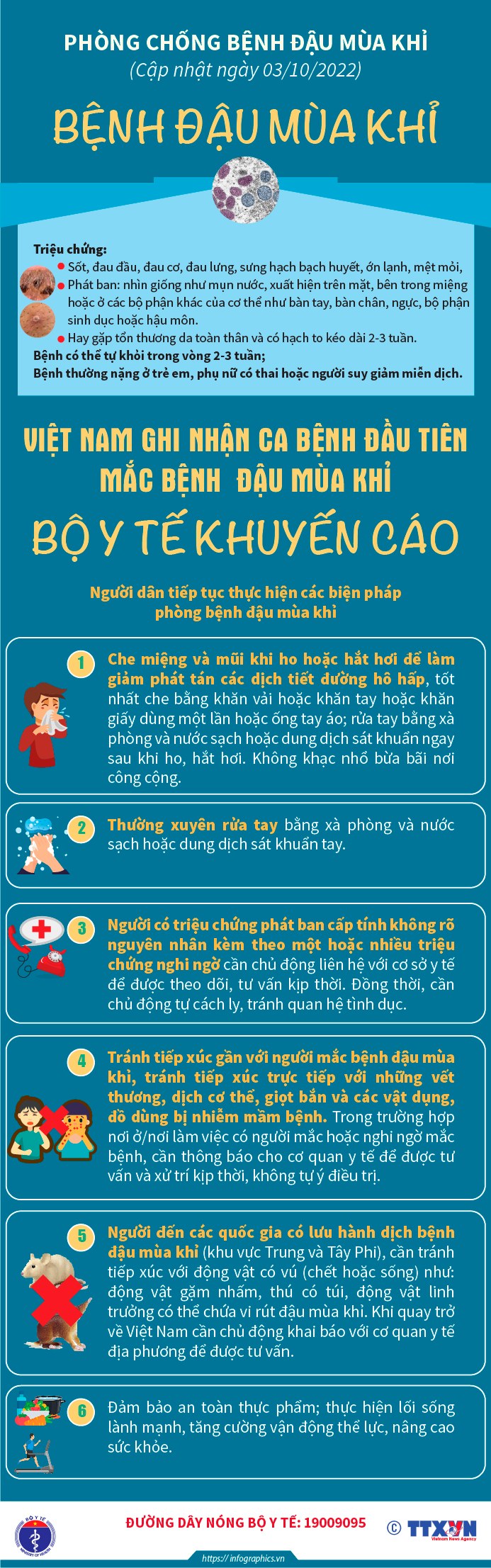 [Infographic] - 6 điểm nên làm để phòng bệnh Đậu mùa khỉ sau ca mắc đầu tiên ở Việt Nam - Ảnh 1.