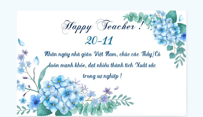 Làm thiệp chúc mừng ngày 2011 Nhà giáo Việt Nam 2022