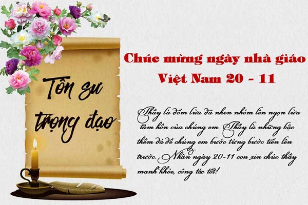 Mẫu thiệp chúc mừng ngày Nhà giáo Việt Nam 20/11 online đẹp nhất