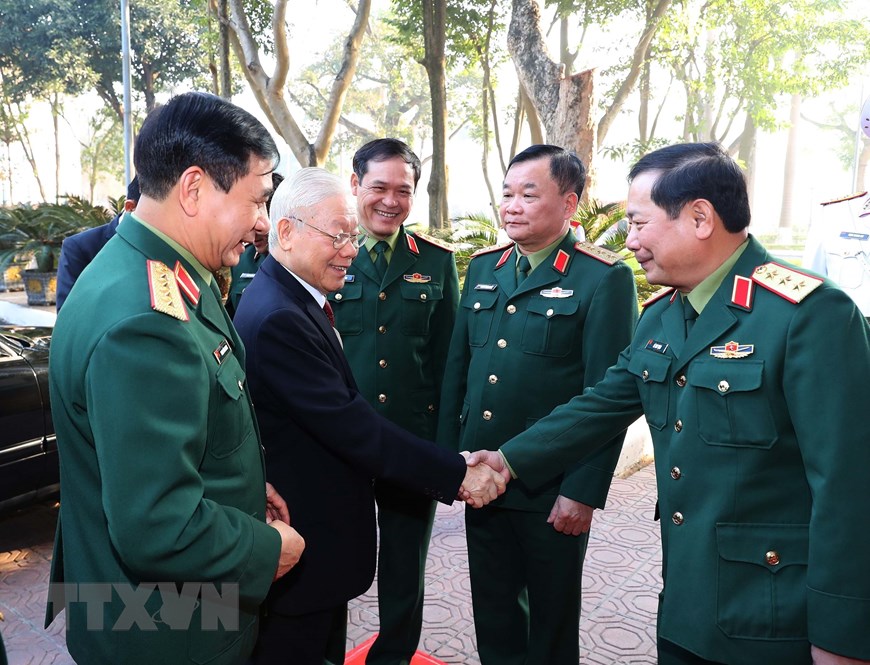 Tổng Bí thư Nguyễn Phú Trọng dự hội nghị Quân chính toàn quân năm 2022 - Ảnh 1.