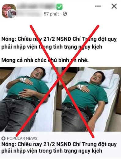 Nghệ sĩ Chí Trung lại bị ‘đột quỵ’ trên thế giới ảo, đang nhẹ tay với tin đồn nhảm? - Ảnh 2.