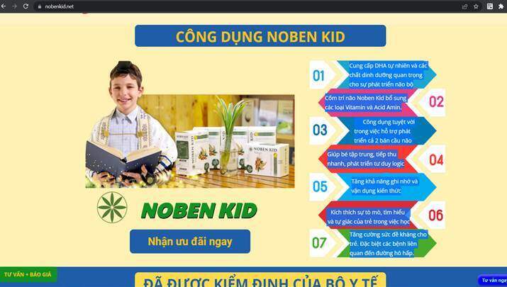 Cốm Noben Kid: Nhiều quảng cáo bổ sung công dụng nằm ngoài nội dung cấp phép - Ảnh 2.