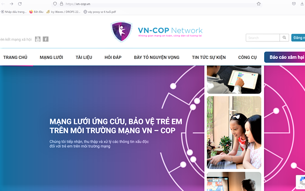 Phát hiện xâm hại trẻ em, báo ngay lên vn-cop.vn