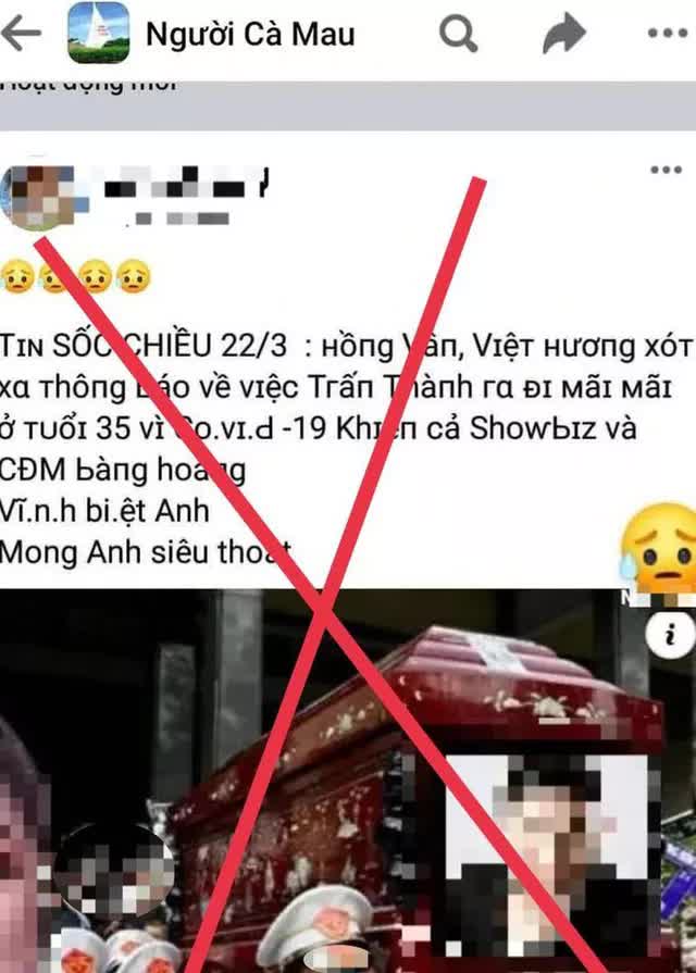 Truy tìm người bịa đặt 'Trấn Thành tử vong vì COVID-19' - Ảnh 2.