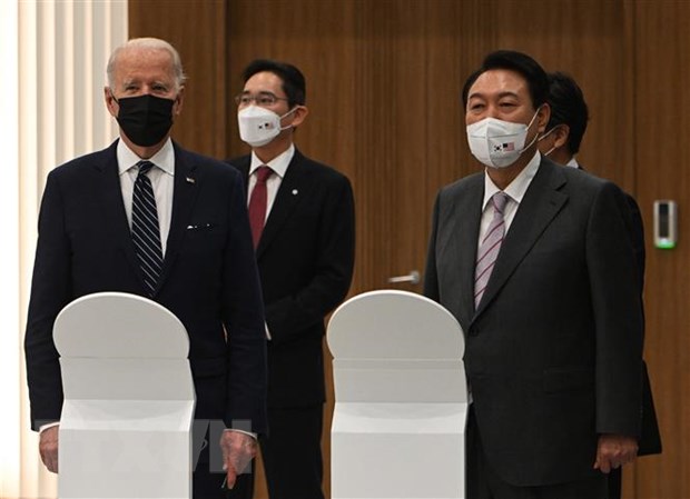 Các nhà lãnh đạo Mỹ- Hàn Quốc bắt đầu hội nghị thượng đỉnh song phương đầu tiên - Ảnh 1.