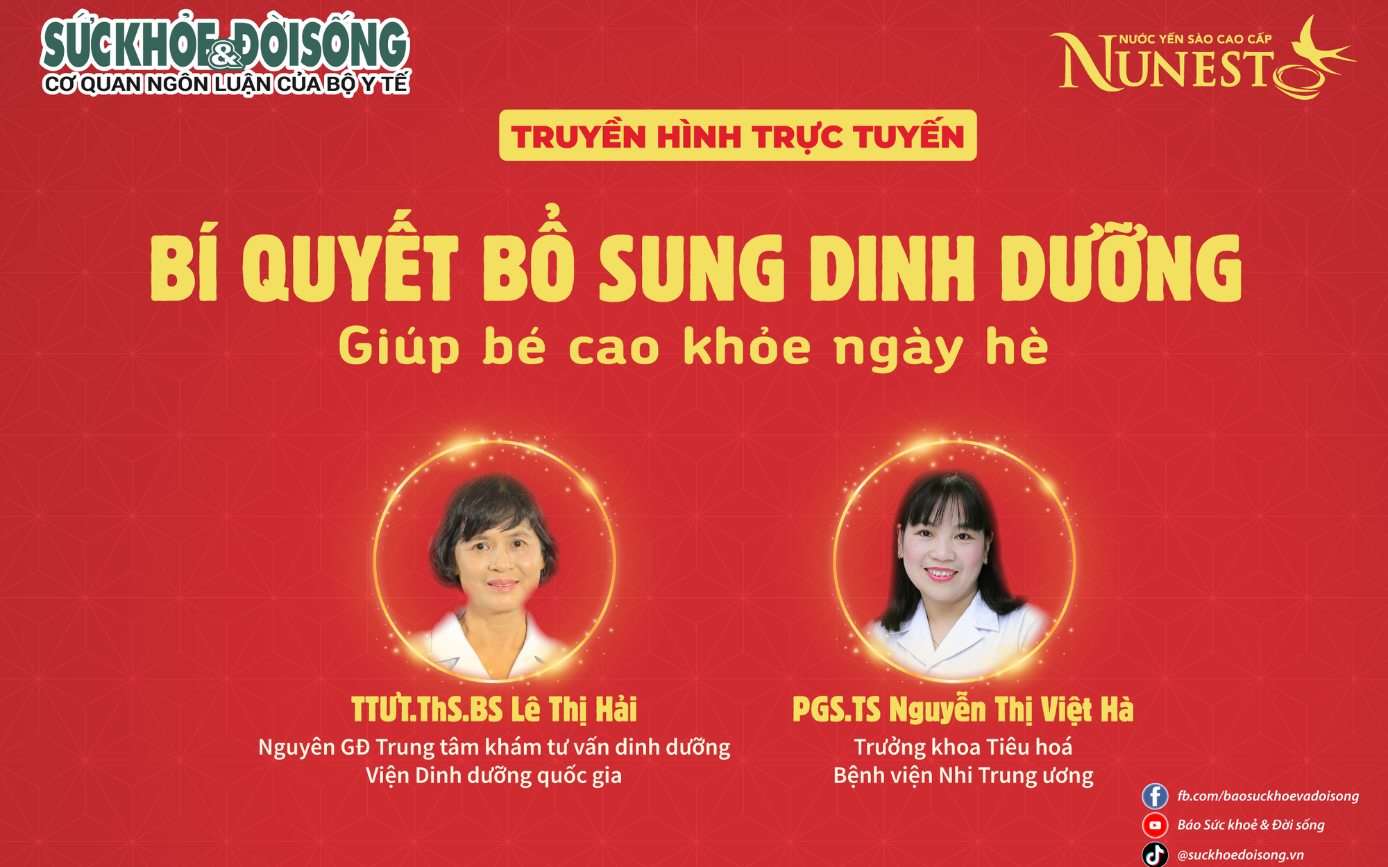 Truyền hình trực tuyến:  Bí quyết bổ sung dinh dưỡng giúp bé cao khoẻ ngày hè