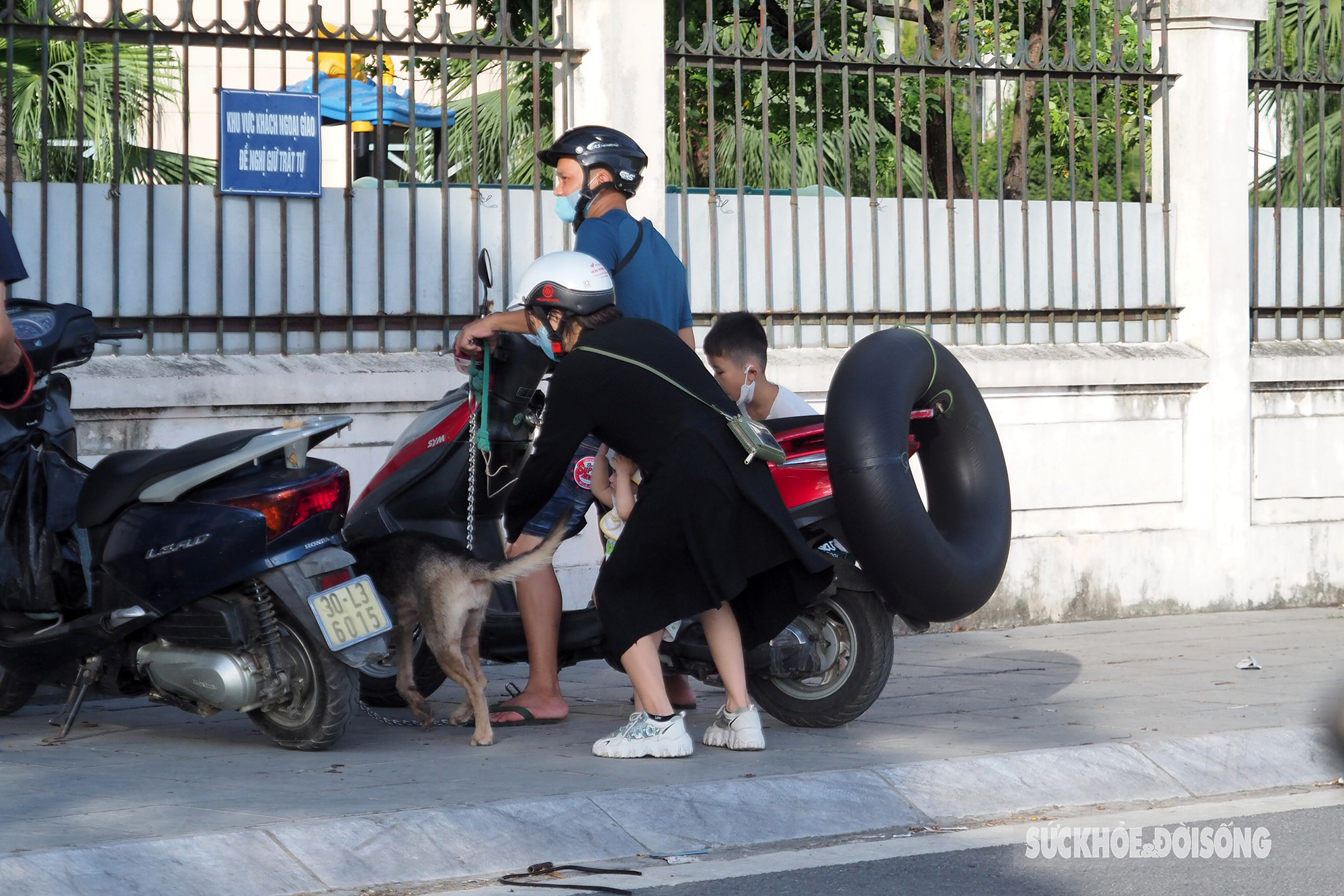 Nắng, nóng 40 độ C, người lớn trẻ em lẫn thú cưng cùng kéo nhau ra &quot;biển&quot; Hồ Tây hạ nhiệt - Ảnh 7.