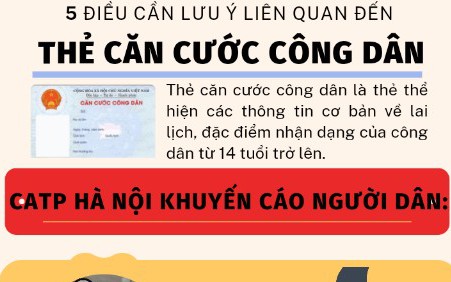 Công an Hà Nội đưa 5 khuyến cáo cực hữu ích khi sử dụng CCCD gắn chíp