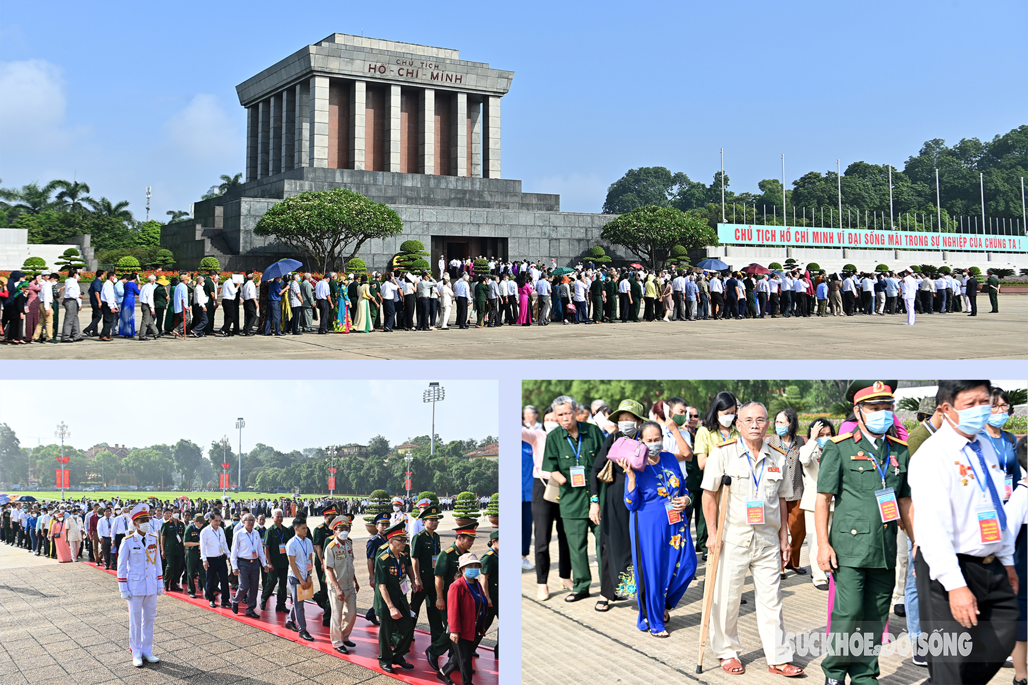 Đoàn đại biểu người có công với cách mạng tiêu biểu toàn quốc năm 2022 dâng hương tưởng niệm các Anh hùng liệt sĩ và vào Lăng viếng Chủ tịch Hồ Chí Minh - Ảnh 8.