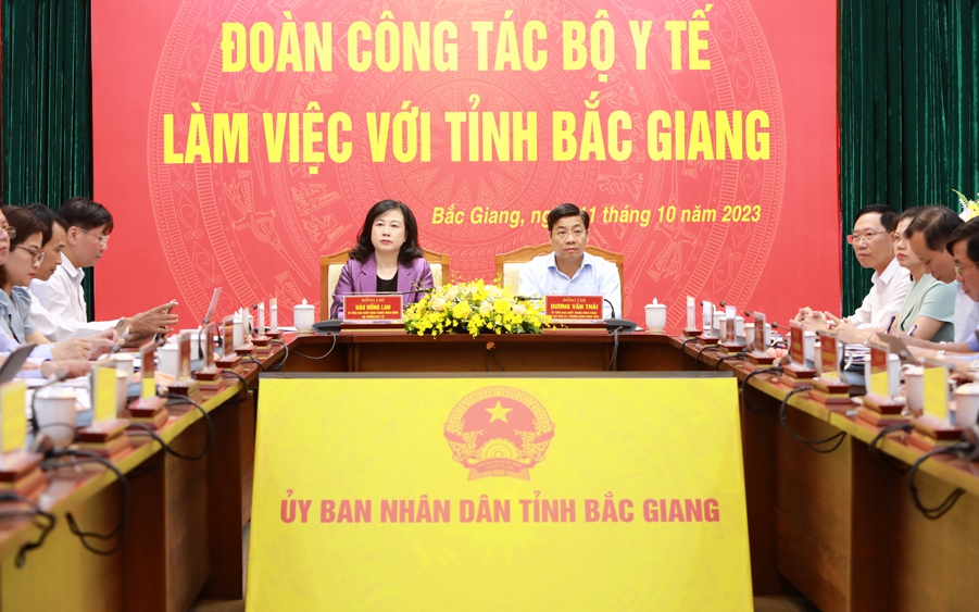 Bộ trưởng Đào Hồng Lan: Bắc Giang tiếp tục triển khai hiệu quả các chương trình y tế, dành nguồn lực tốt nhất cho người dân