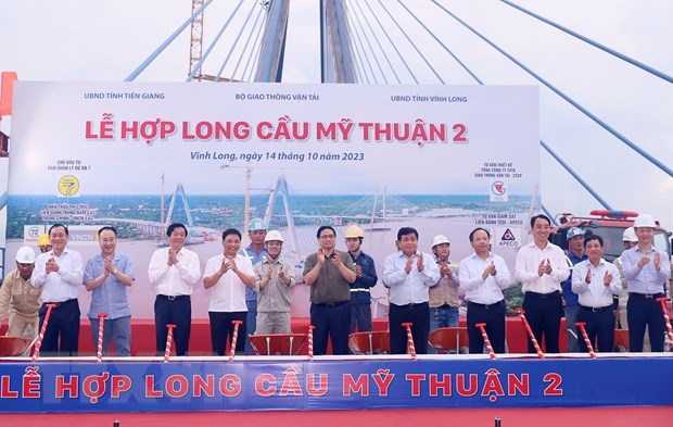 Thủ tướng Phạm Minh Chính dự Lễ hợp long cầu Mỹ Thuận 2 - Ảnh 1. Thủ tướng Phạm Minh Chính dự Lễ hợp long cầu Mỹ Thuận 2 - Ảnh 1.