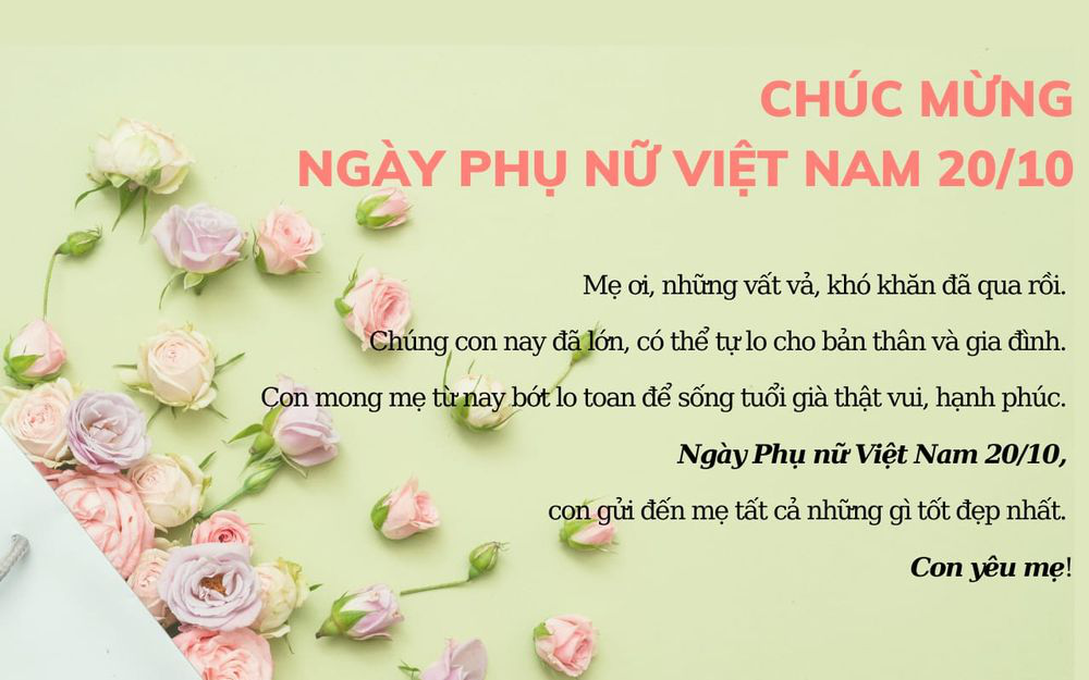 Những Mẫu Thiệp Chúc Mừng Ngày Phụ Nữ Việt Nam 20 10 đẹp Nhất