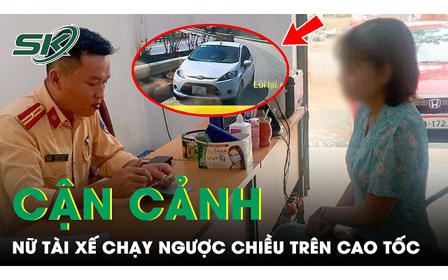 Clip nữ tài xế chạy xe ô tô 4 chỗ ngược chiều trên cao tốc Nội Bài - Lào Cai