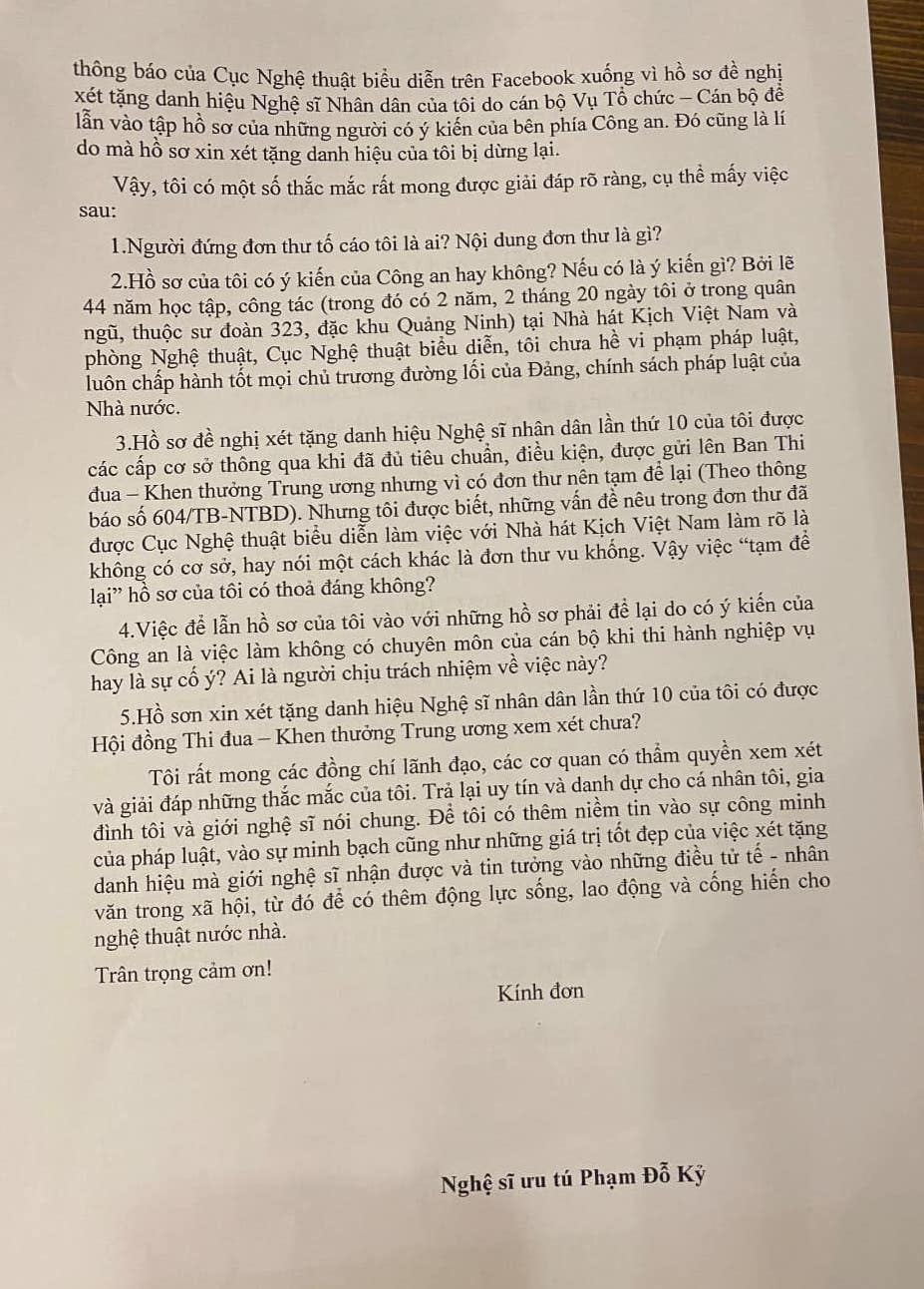 NSƯT Đỗ Kỷ làm 'đơn cứu xét' gửi cơ quan chức năng- Ảnh 3.