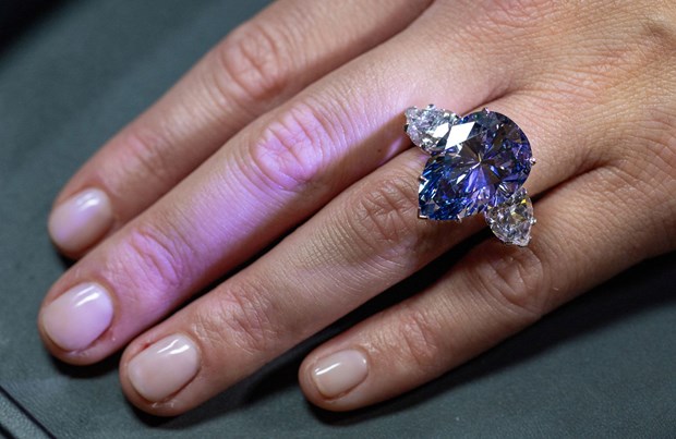 Đấu giá viên kim cương xanh quý hiếm Bleu Royal nặng 17,61 carat - Ảnh 1.