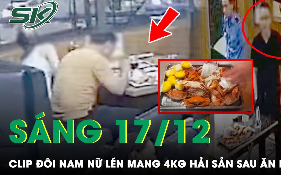 Đi ăn buffet, đôi nam nữ lén mang rượu ngoài vào rồi đút túi 4kg hải sản mang về