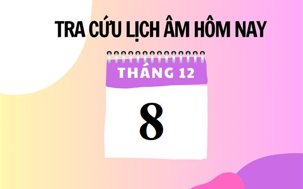 Lịch âm 8/12 - Âm lịch hôm nay 8/12 - Lịch vạn niên ngày 8/12/2023