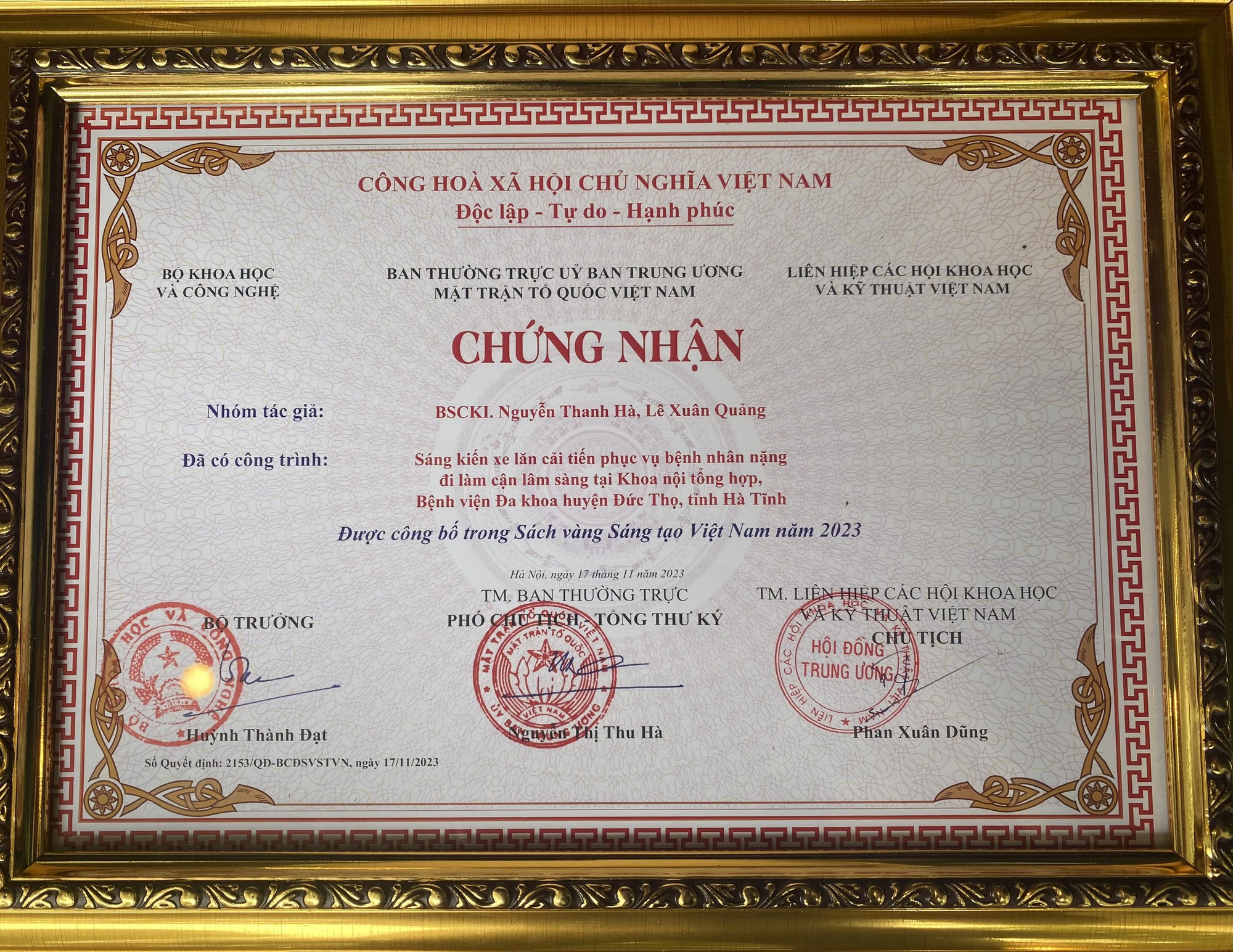 Sáng kiến của bác sỹ ở Hà Tĩnh được ghi vào Sách vàng Sáng tạo Việt Nam- Ảnh 7.