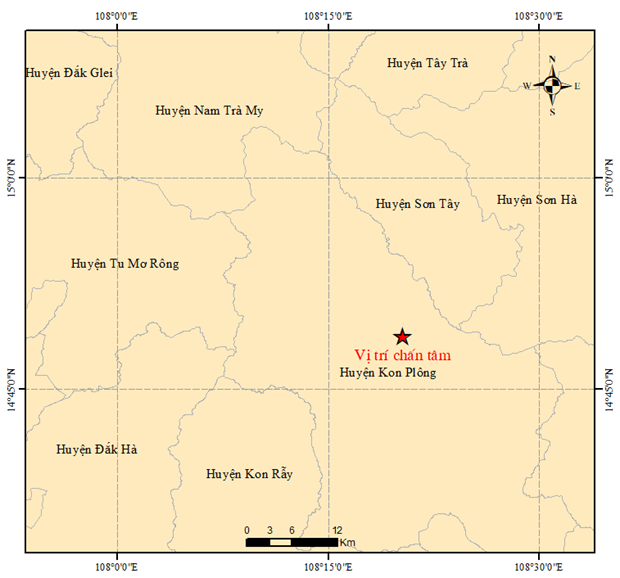 Kon Tum: Tiếp tục xảy ra động đất có độ lớn 3.9 tại huyện Kon Plông - Ảnh 1.