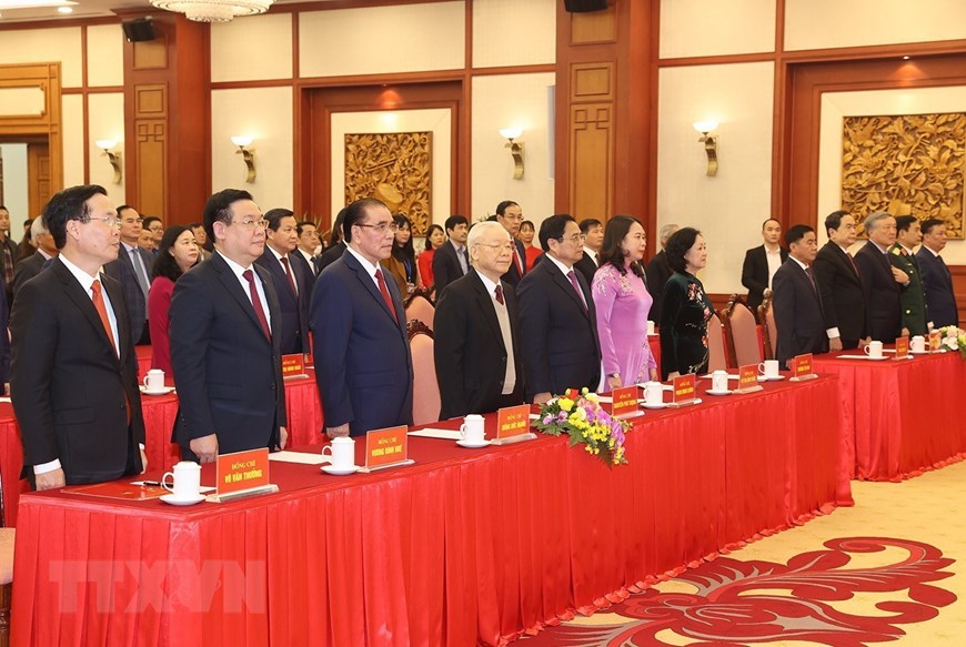Tổng Bí thư Nguyễn Phú Trọng nhận Huy hiệu 55 năm tuổi Đảng - Ảnh 1.