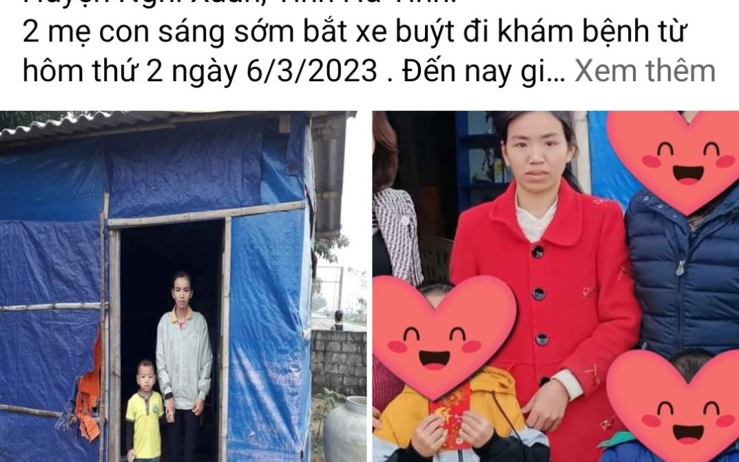 Hai mẹ con mất tích bí ẩn, cả gia đình hoang mang